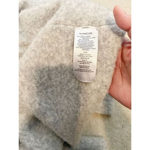 Vince Merino Wool Alpaca Brushed Shawl Knit Sweater Cardigan Oversized Coat - Picture 14 of 14